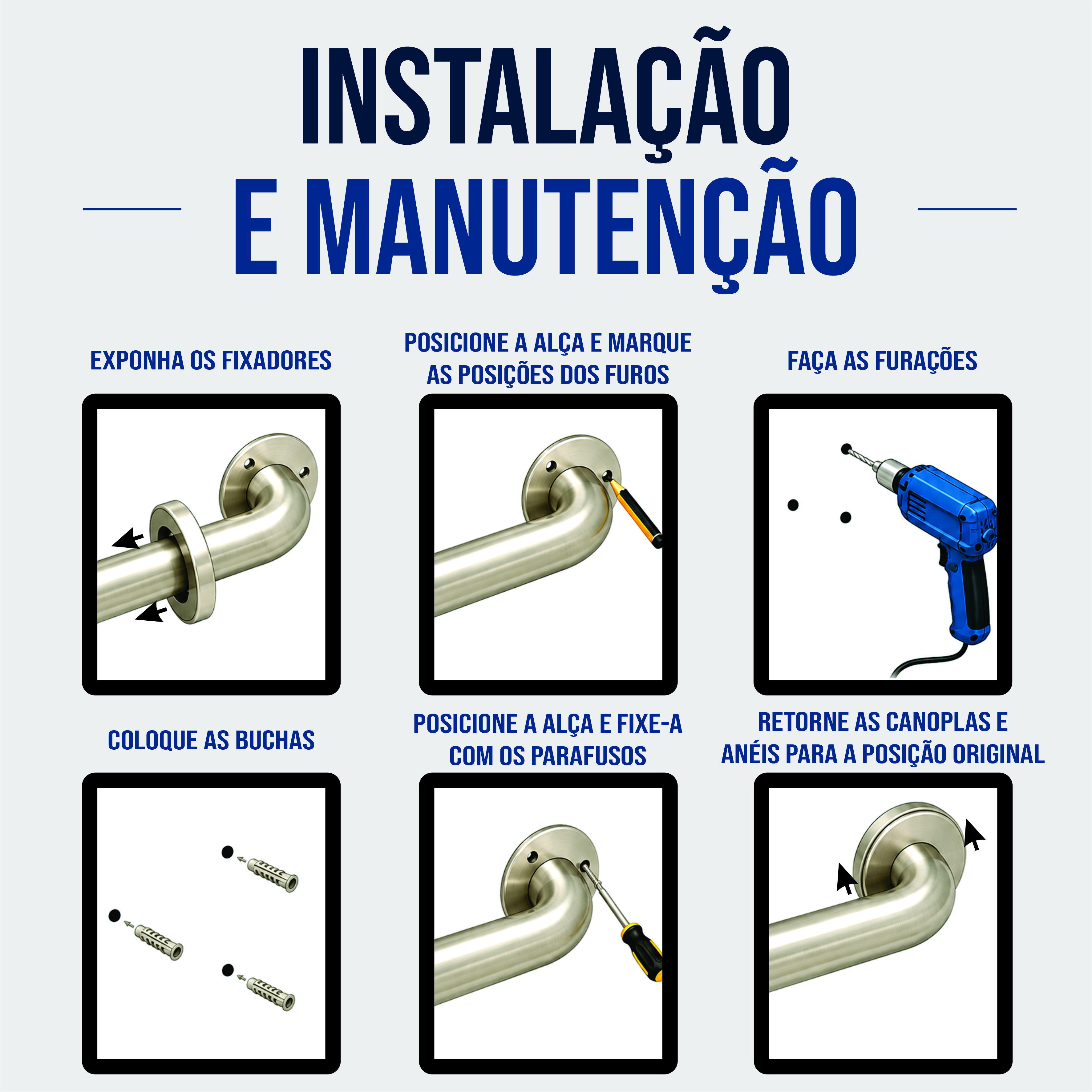 Miniatura 3 de Barra Apoio Reta INOX 40 cm 