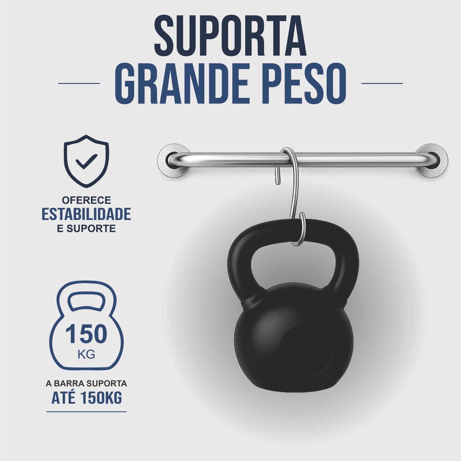 Miniatura 5 de Barra Apoio Reta  100 cm  - INOX 304