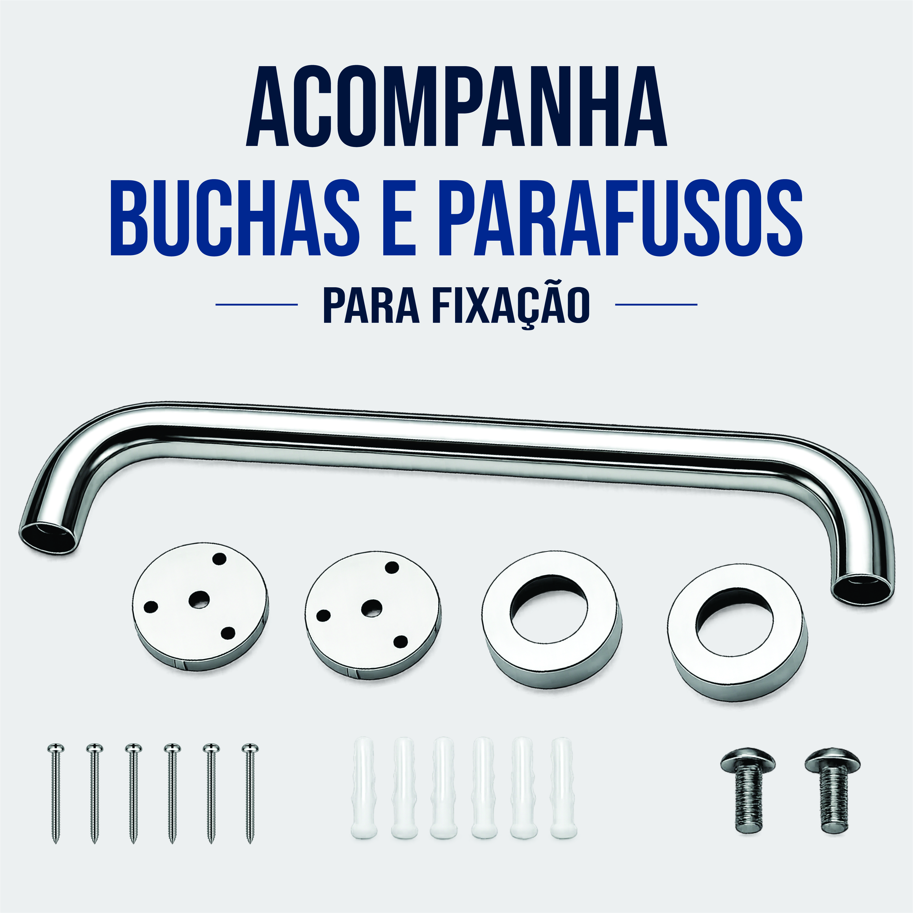 Miniatura 2 de Barra Apoio Reta Inox 60 cm