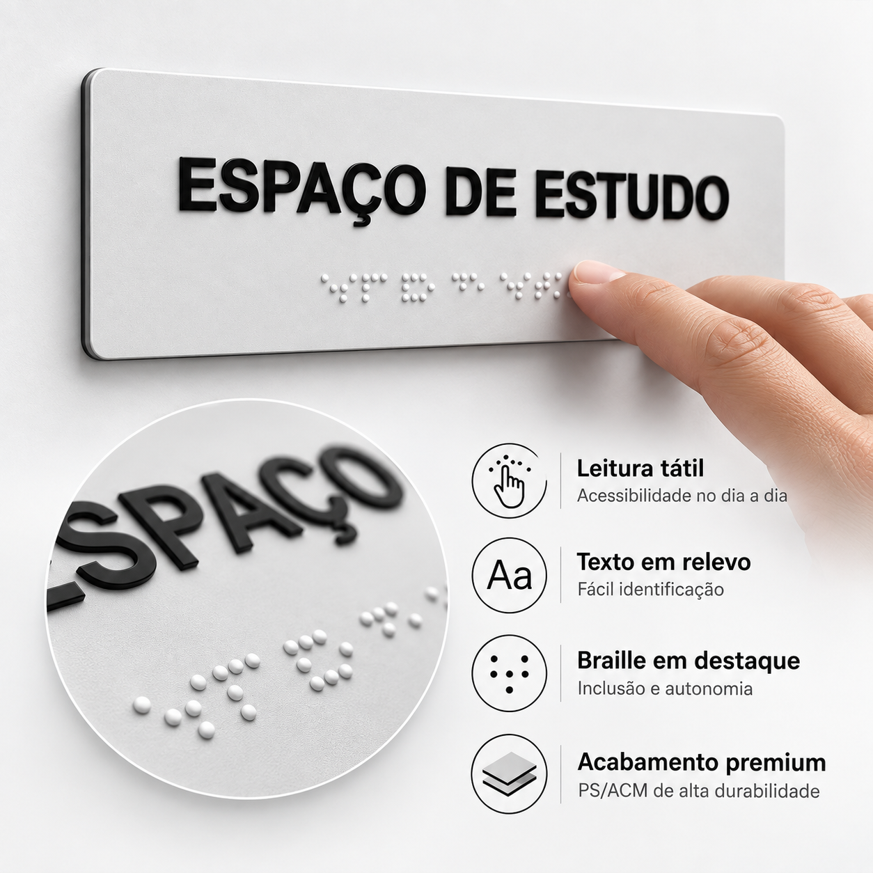 Miniatura 2 de Placa Braille PS/ACM - Até 10x30cm