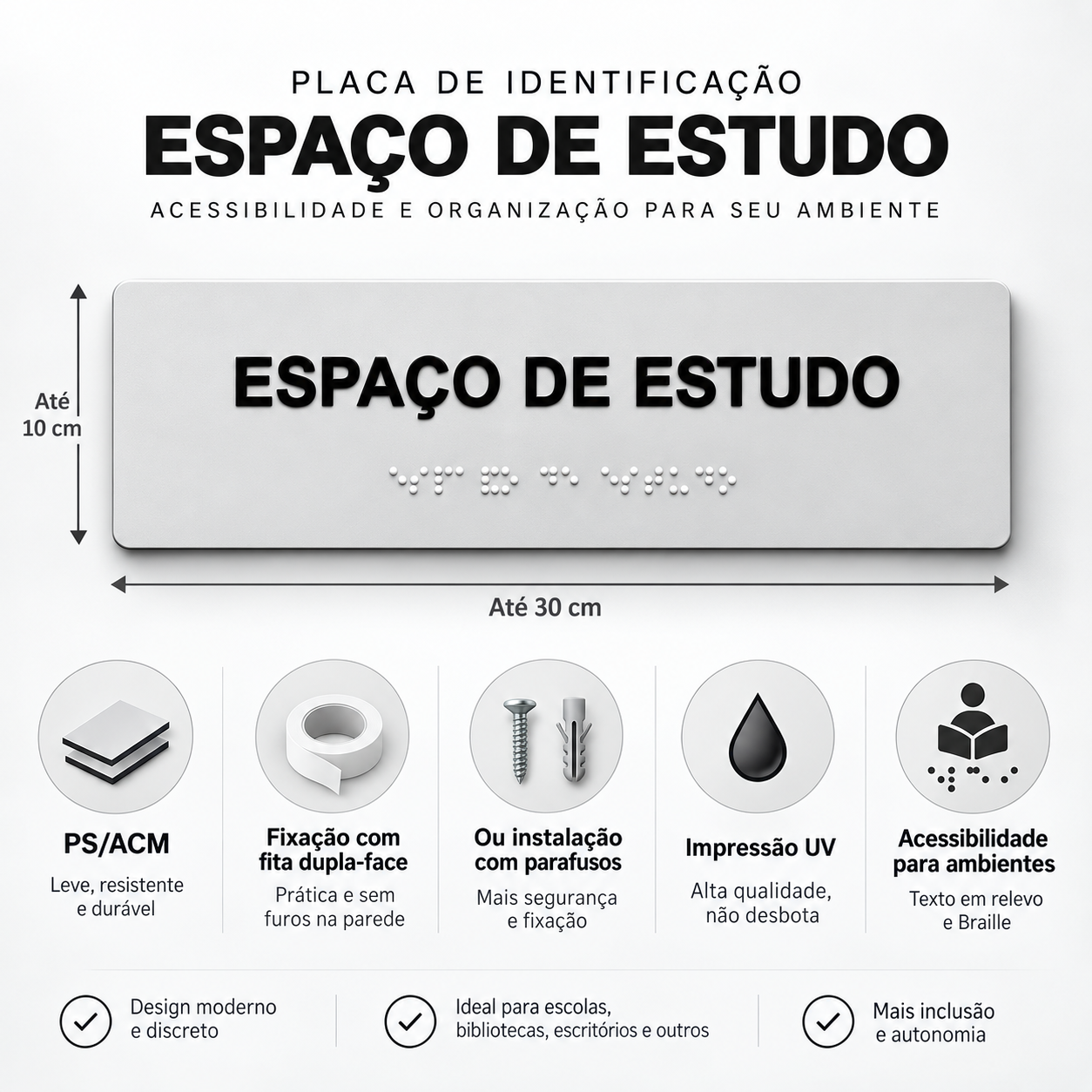 Miniatura 4 de Placa Braille PS/ACM - Até 10x30cm