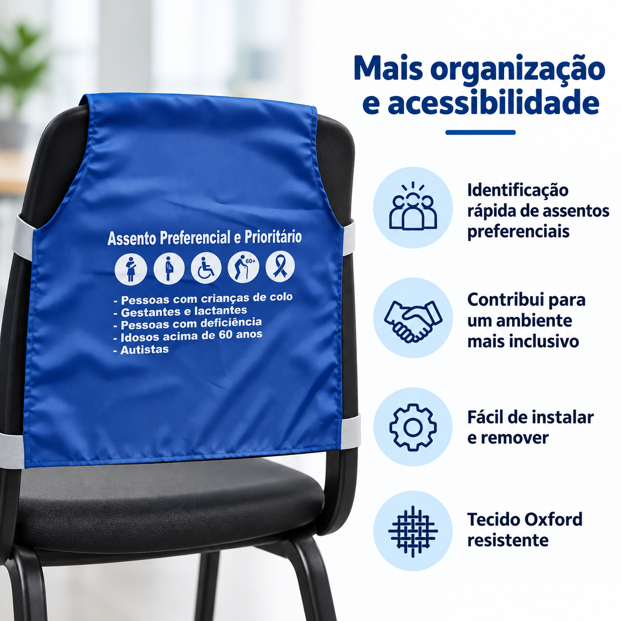 Miniatura 5 de Capa de Sinalização Cadeiras Preferenciais Azul