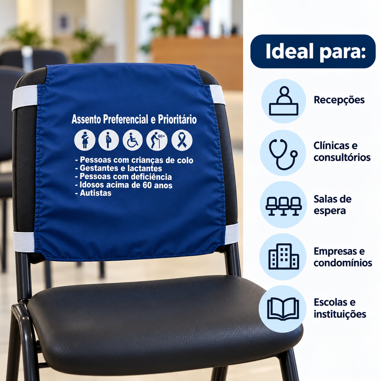 Miniatura 6 de Capa de Sinalização Cadeiras Preferenciais Azul