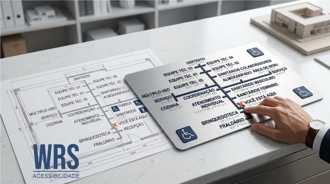 Como é feito um mapa tátil personalizado a partir da planta do local