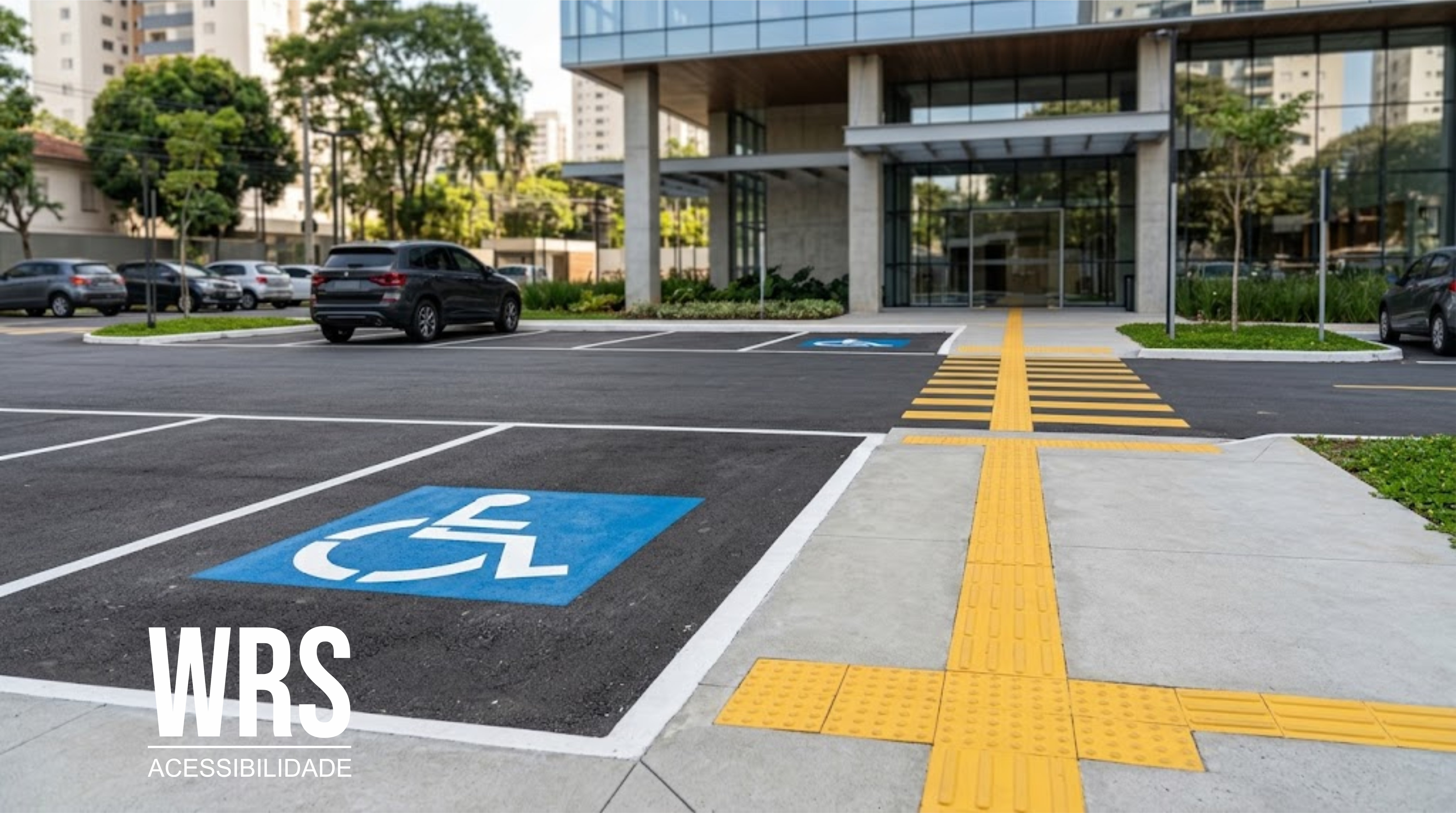 Piso tátil em estacionamentos: sinalização de vagas para PCD